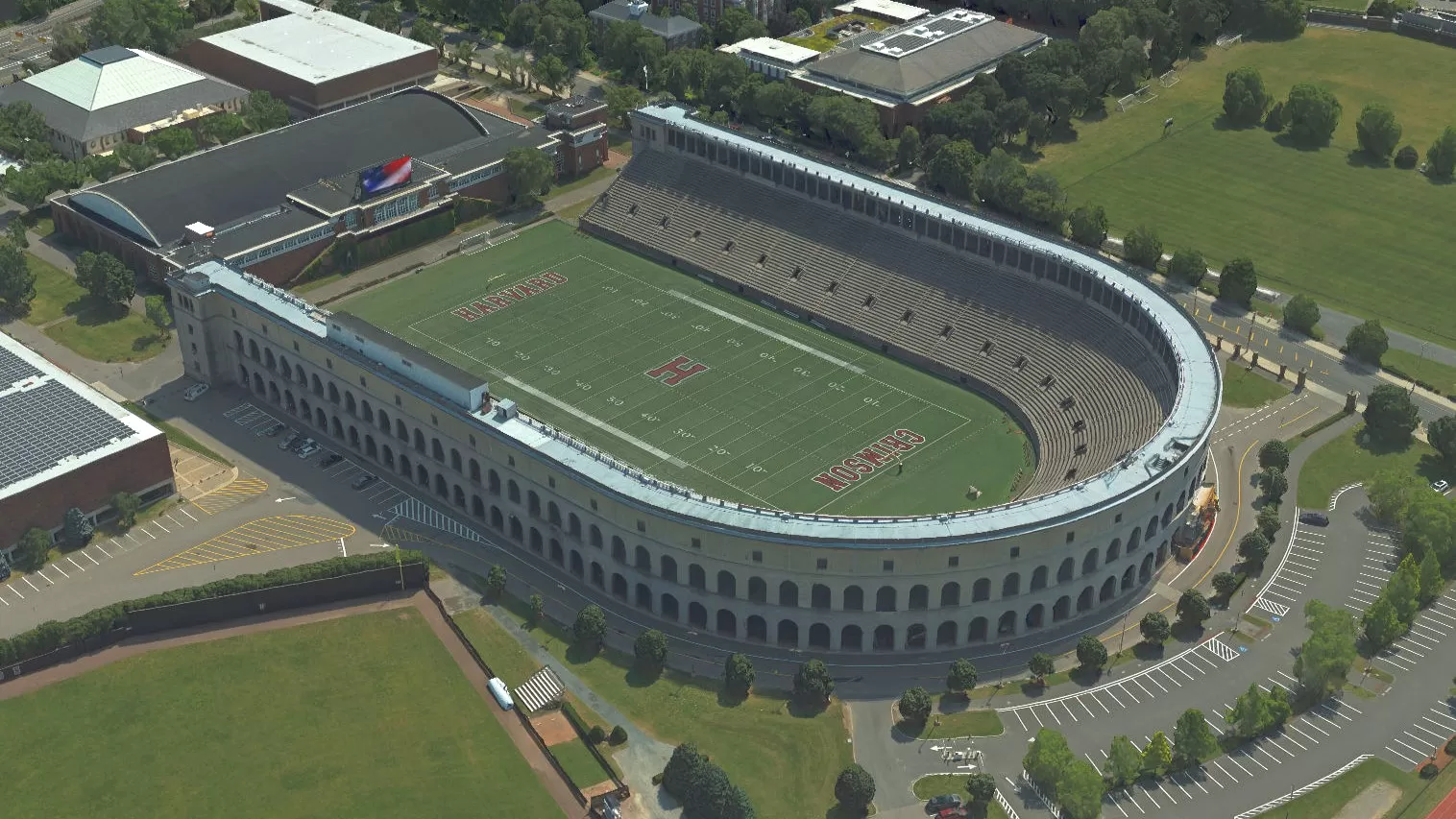 Image of 3D mesh model of Harvard stadium